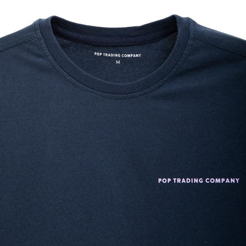 POP Trading Company Logo T-Shirt Navy/Viola POPSS24_02-006 Degli Uberti